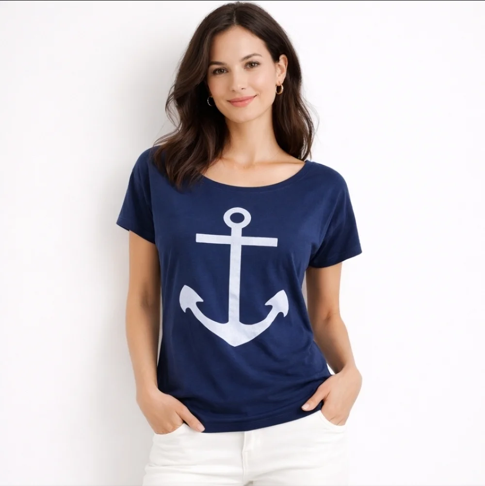 CBR Navy Anchor Graphic Tee Size S - Picture 1 of 3